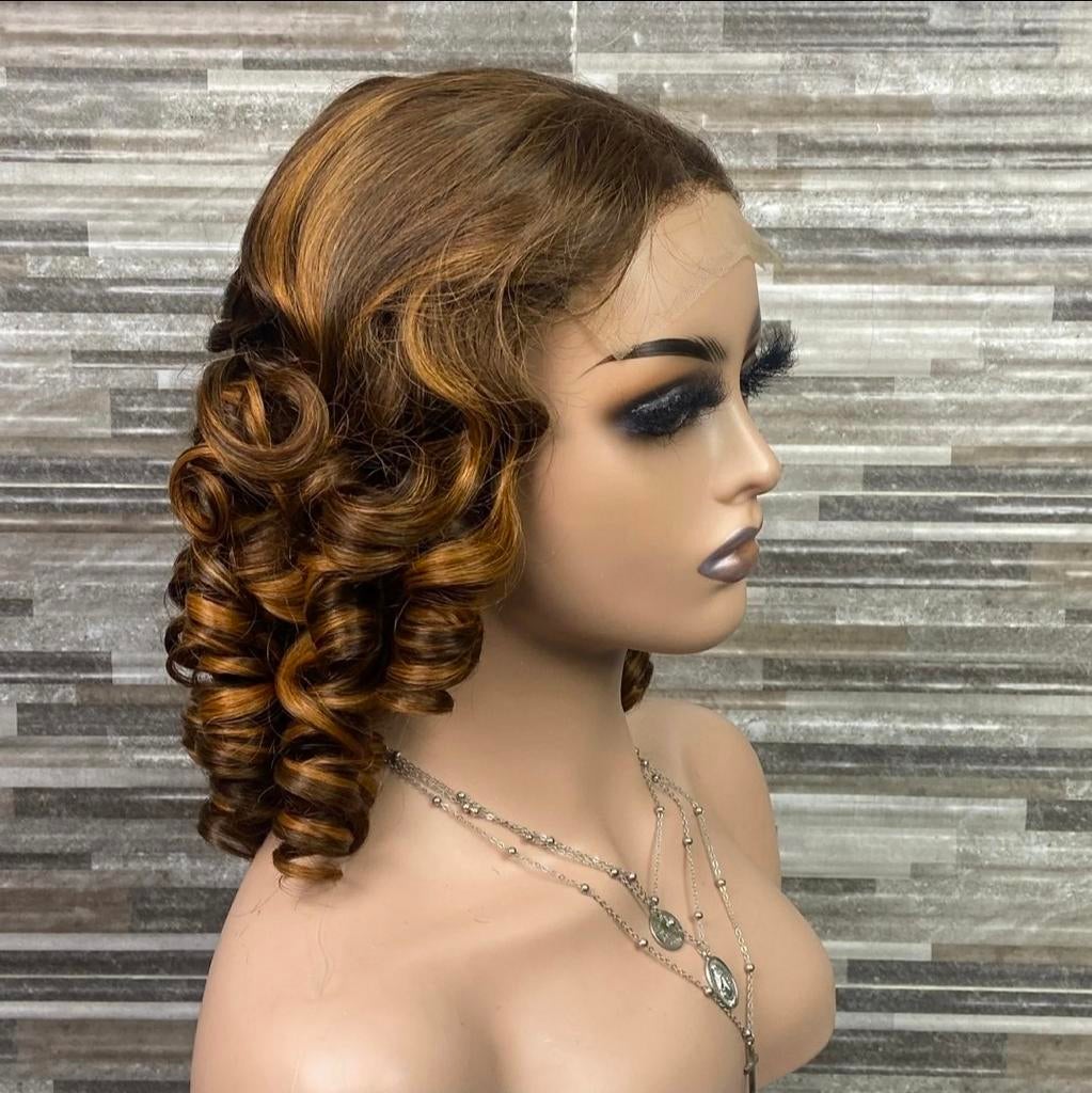 22 inch luxe bouncy pruik/ wig 100% menselijke haar, Ophalen of Verzenden, Nieuw, Pruik of Haarverlenging