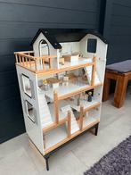 Mooi Houten Poppenhuis met Meubels (la lyonaise), Ophalen, Gebruikt, Poppenhuis