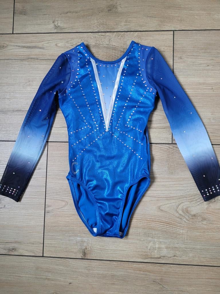 Blauw CEK turnpakje - lange mouwen - Maat 128-134, Sport en Fitness, Turnen, Kindermaat 122 t/m 140, Ophalen of Verzenden, Zo goed als nieuw