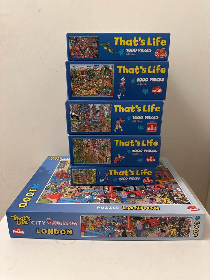 That's Life Puzzels - 1000 Stukjes - Diverse, Hobby en Vrije tijd, Denksport en Puzzels, Zo goed als nieuw, Legpuzzel, 500 t/m 1500 stukjes