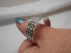 Zilveren vintage ring met meander ringmaat 26,2 nr.1619, 20 of groter, Verzenden, Heer, Zo goed als nieuw