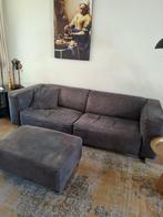 3 zits strakke bank antraciet incl. Hocker, Ophalen, Gebruikt, Stof, Modern strak