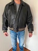 Leren baseball jas vintage maat L, Kleding | Heren, Jassen | Winter, Ophalen, Gedragen, Maat 52/54 (L), Zwart