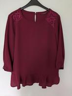 Bordeaux rode shirt maat kant en roesel onderin maat XL, Ophalen of Verzenden, Zo goed als nieuw, Maat 46/48 (XL) of groter, Rood