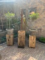 Deco zuilen, Tuin en Terras, Bloembakken en Plantenbakken, Minder dan 60 cm, Rond, Ophalen of Verzenden, Zo goed als nieuw