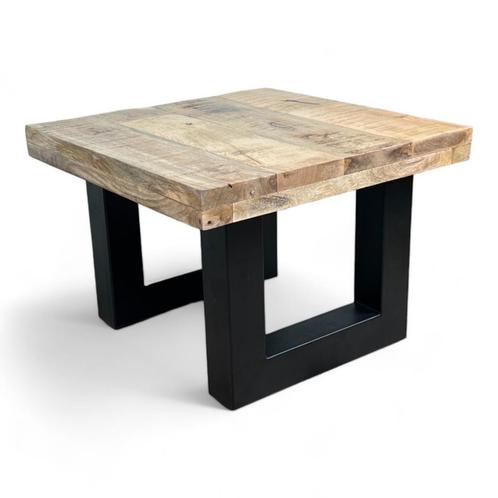 Mangohouten bijzettafel van 60x60cm, Huis en Inrichting, Tafels | Bijzettafels, Nieuw, Vierkant, Minder dan 45 cm, 55 tot 75 cm