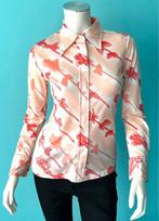 Vintage jaren 70 blouse abrikoos maat 36, Verzenden, Vintage, Roze, Maat 36 (S)