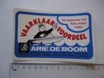 sticker ARIE DE BOOM watersport outboard motor speedboot, Verzamelen, Verzenden