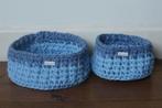 Setje van twee blauwe mandjes, babykamer, badkamer, Overige materialen, Mand, Rond, Nieuw