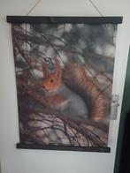 Wanddoek vos en eekhoorn, Ophalen of Verzenden, Zo goed als nieuw, Schilderij, Minder dan 50 cm