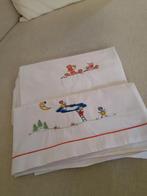 Vintage lakentjes in goede gebruikte staat. Ledikant formaat, Ophalen of Verzenden, Gebruikt, Wit, Jongetje of Meisje