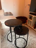 Set van 2 Salontafels / Bijzettafels, Minder dan 45 cm, Minder dan 55 cm, Gebruikt, Metaal of Aluminium