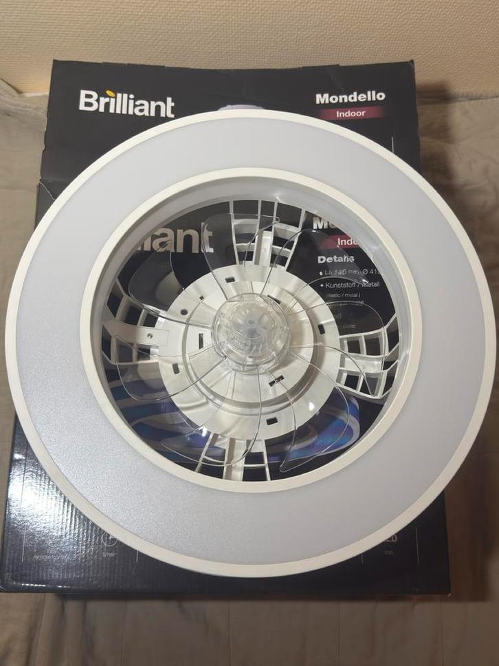 Brilliant Mondello Plafondventilator met LED, Huis en Inrichting, Lampen | Plafondlampen, Nieuw, Kunststof, Ophalen of Verzenden