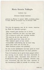 Maria O. Vullinghs 1870 Heeze + 1969 Heeze, bijna 100 jaar, Verzenden, Bidprentje