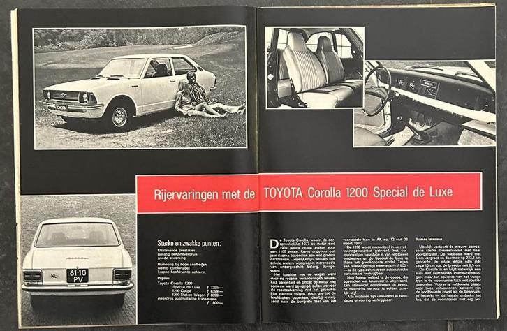 Toyota Corolla 1200 ( E20 ) test in Autokampioen 1971, Boeken, Auto's | Folders en Tijdschriften, Gelezen, Toyota, Ophalen of Verzenden