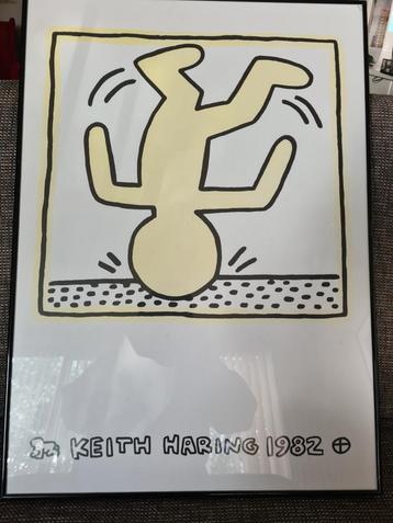 Keith Haring - Falling Man 1982 Ingelijst beschikbaar voor biedingen