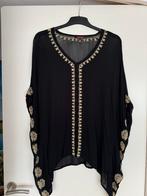 Zwarte tuniek Indiska, goud borduursel, maat L/XL, boho chic, Ophalen of Verzenden, Zo goed als nieuw, Maat 46/48 (XL) of groter