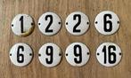 Emaille cijfer bordjes plaatjes huisnummer bol, Antiek en Kunst, Antiek | Emaille, Ophalen of Verzenden