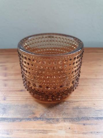Iittala "Kastehelmi" waxinelicht - bruin - Oiva Toikka - SF  beschikbaar voor biedingen