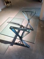 GLAZEN TAFEL OP STALEN ONDERSTEL, Ophalen, Gebruikt, 100 tot 150 cm, 50 tot 100 cm