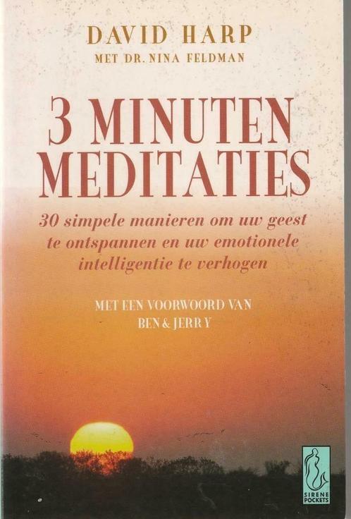 3 minuten meditaties - David Harp & Nina Feldman, Boeken, Esoterie en Spiritualiteit, Zo goed als nieuw, Instructieboek, Meditatie of Yoga