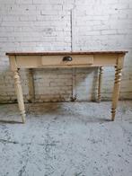 Brocante Franse keuken tafel werktafel oude verf kleine, Ophalen of Verzenden