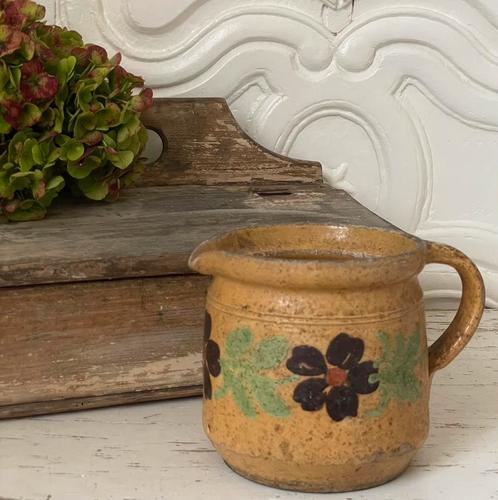 Brocante oud grespotje / gres potje bloem, Antiek en Kunst, Curiosa en Brocante, Ophalen of Verzenden