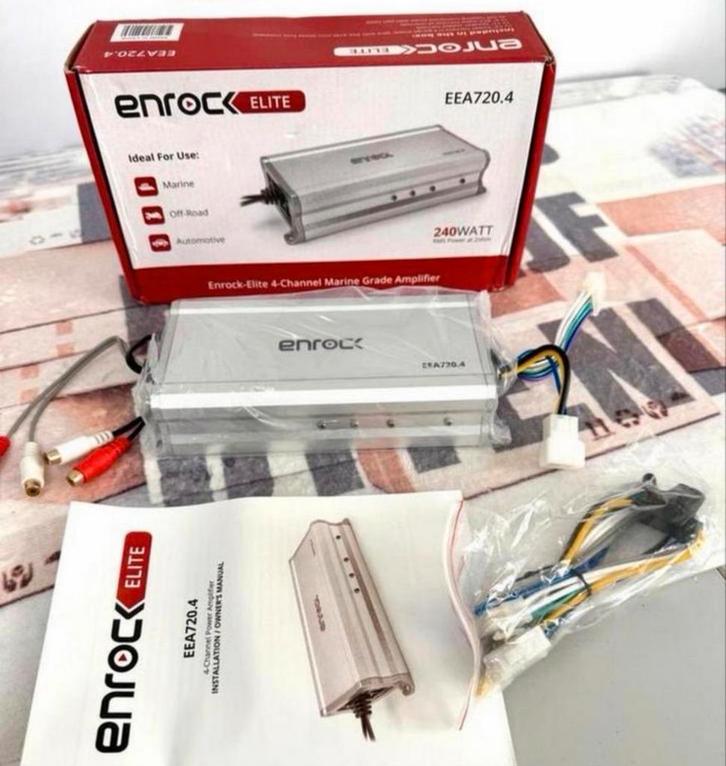 Enrock EEA720.4 4-kanaals 720 Watt versterker auto boot car, Auto diversen, Autospeakers, Nieuw, Ophalen of Verzenden