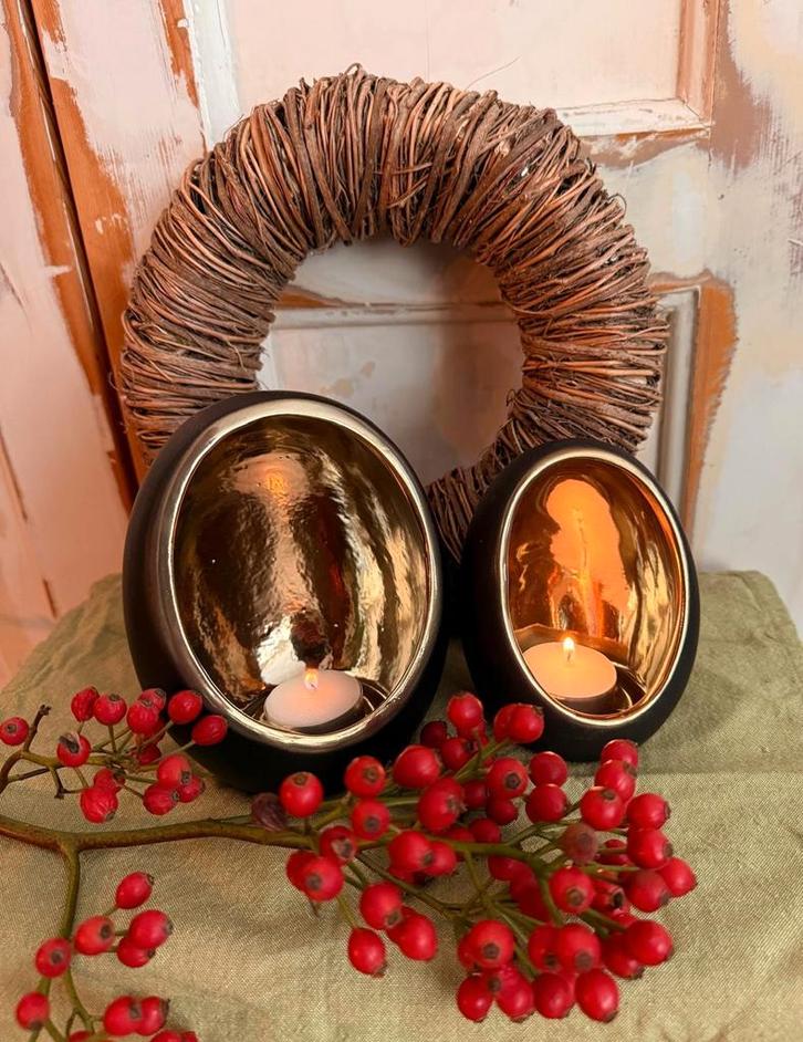 Waxinelichthouder ei vorm NIEUW, Huis en Inrichting, Woonaccessoires | Kandelaars en Kaarsen, Nieuw, Minder dan 25 cm, Overige materialen