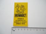sticker renault VOGELS auto dealer gemert vintage retro, Verzamelen, Stickers, Verzenden