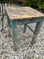 Brocante houten blauwe kruk - Mentha Brocante, Ophalen