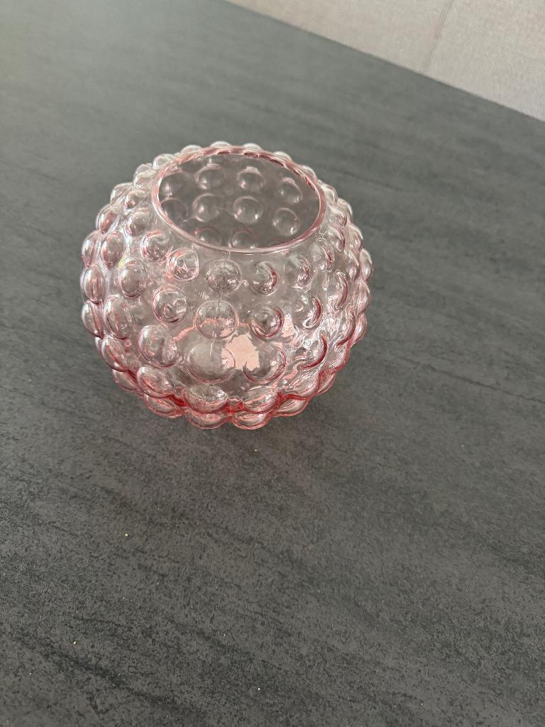 Glazen vaas rose, Huis en Inrichting, Overige kleuren, Ophalen of Verzenden, Minder dan 50 cm, Glas