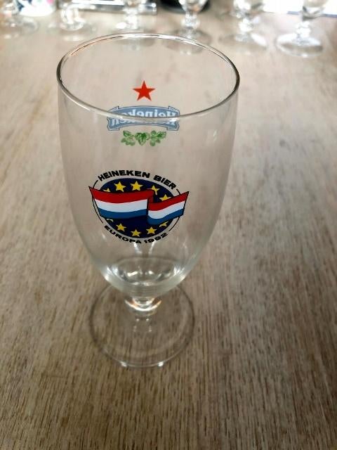 Glas van Heineken van het verdrag van Maastricht in 1992, Verzamelen, Ophalen, Gebruikt, Glas of Glazen, Heineken