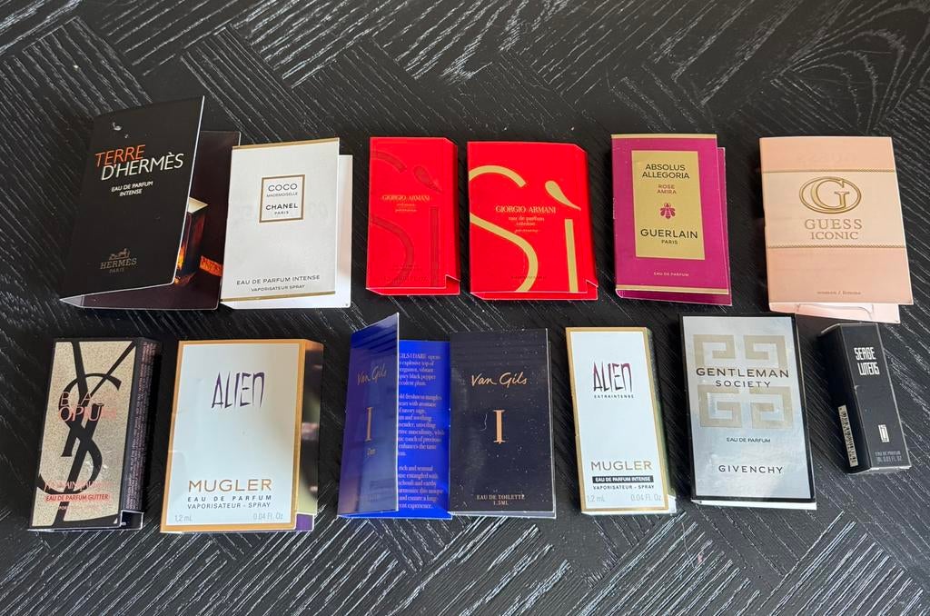 13 dames & heren parfumtesters proefjes, samples, testers, Ophalen of Verzenden, Nieuw