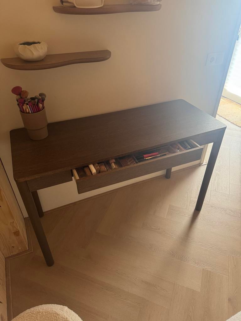 Ikea Tonstad Make-up Tafel - Donkerbruin, Huis en Inrichting, Tafels | Kaptafels, Ophalen, 100 tot 150 cm, Zo goed als nieuw, Minder dan 100 cm