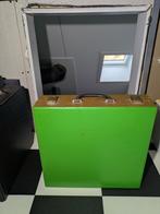 Vintage houten LP koffer - Groen, Ophalen of Verzenden