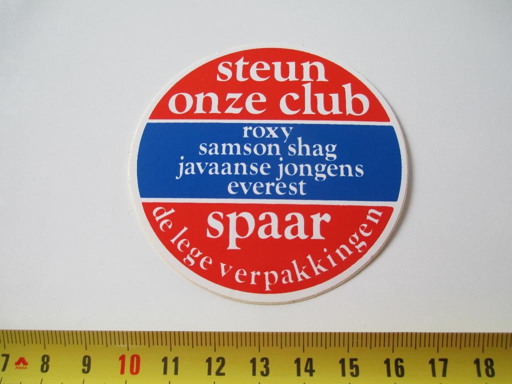 sticker Steun onze club ROXY SAMSON SHAG Javaanse Jongens, Ophalen, Zo goed als nieuw