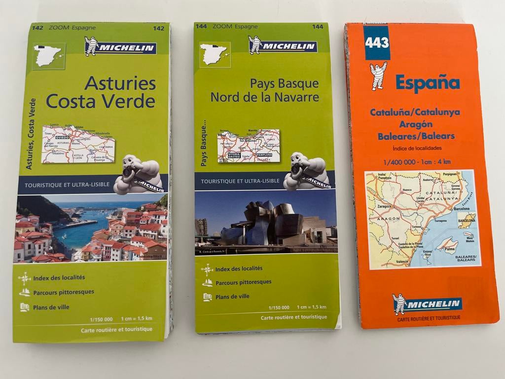 Michelin Kaarten Spanje: Catalonië, Aragón, Balearen, Asturi, Michelin, Europa, Ophalen of Verzenden, Zo goed als nieuw