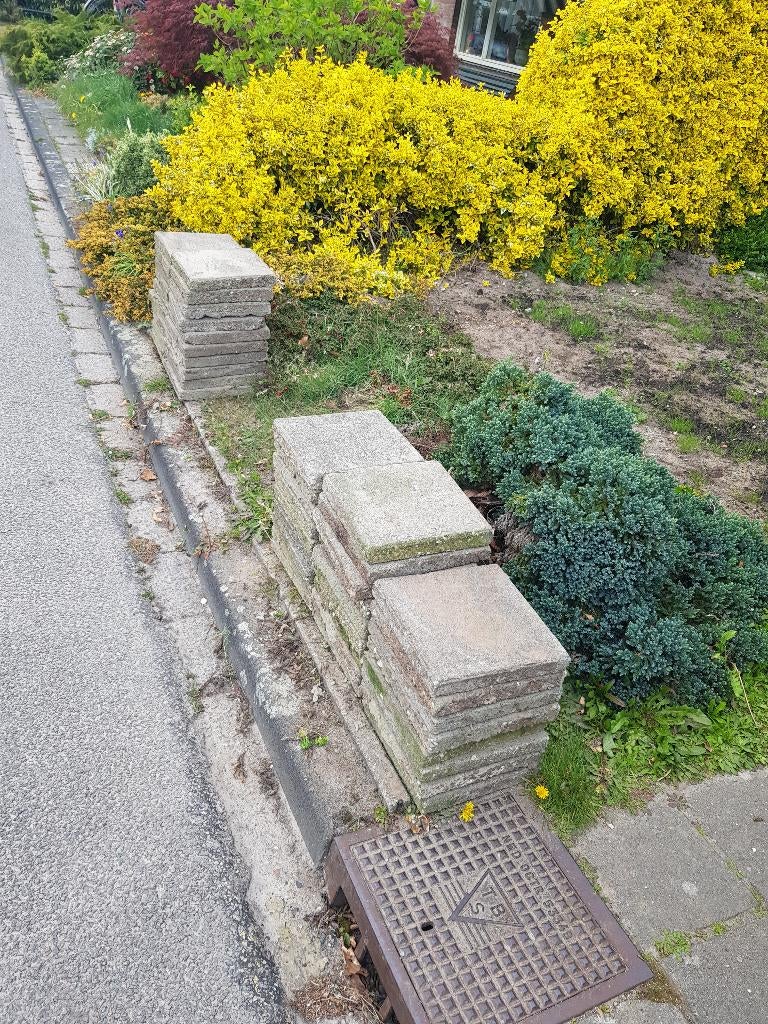 Stoeptegels, Tuin en Terras, Tegels en Klinkers, Gebruikt, Overige typen, Beton, 5 tot 10 m², Ophalen