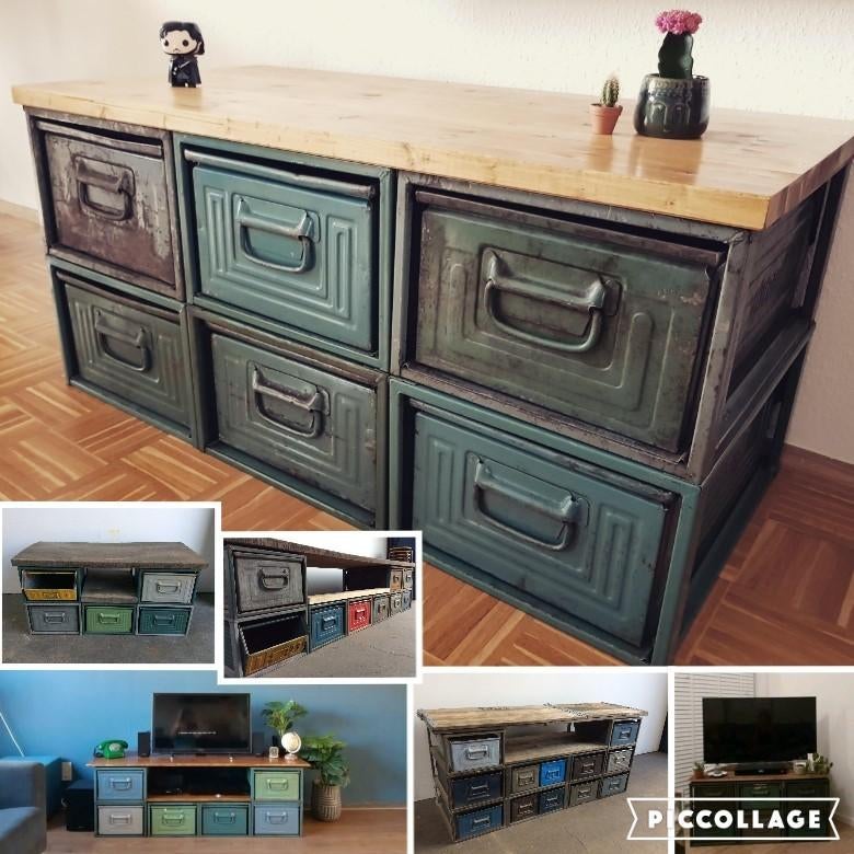 Modulaire Ladekasten TV-kast Dressoir KASTEN Opbergkast SALE, Gebruikt, Ophalen of Verzenden, Minder dan 100 cm, Metaal