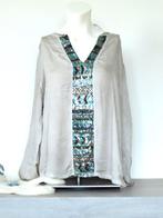 PERLA NERA Beige Blouse/Longsleeve/Shirt met Pailletten M 38, Beige, Ophalen of Verzenden, Zo goed als nieuw, Maat 38/40 (M)