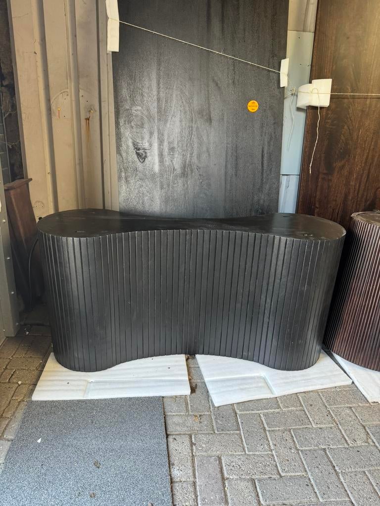 Japandi eettafel Deens ovaal mangohout 300x100x77 cm, Ophalen, Japandi, Overige materialen, 100 tot 150 cm