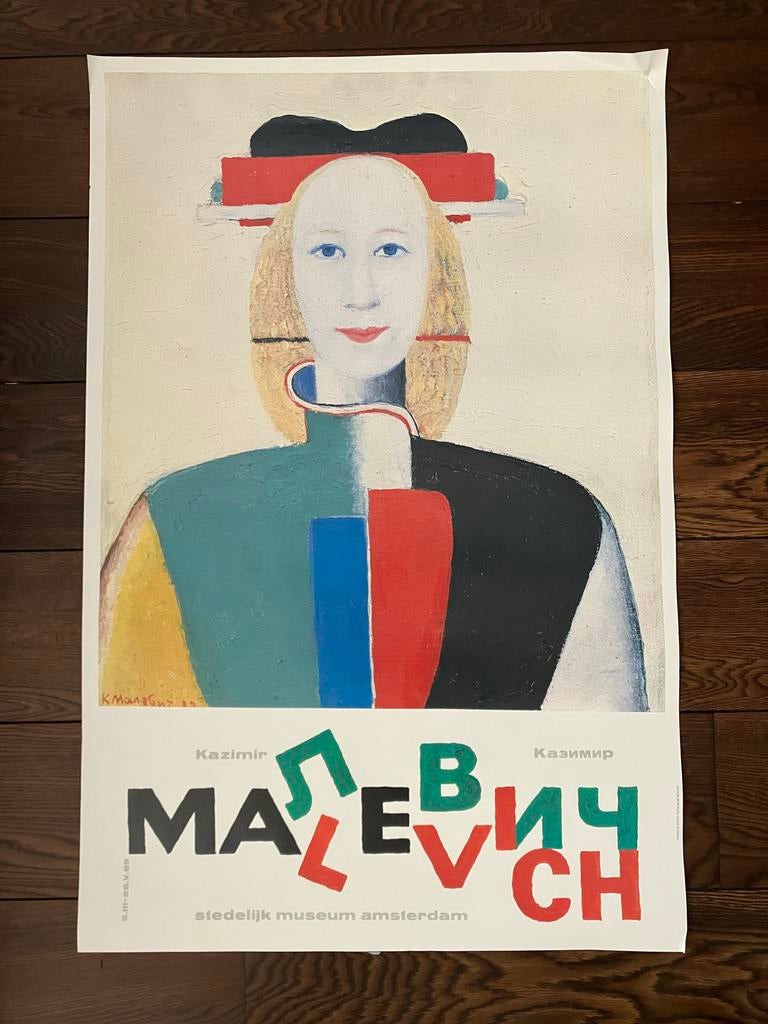 Kazimir Malevich Stedelijk Amsterdam poster 1989, Ophalen of Verzenden