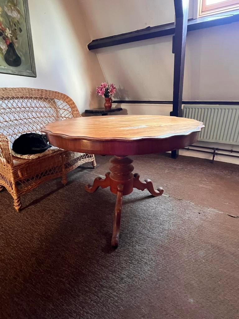 Ronde massief houten tafel, Antiek en Kunst, Ophalen