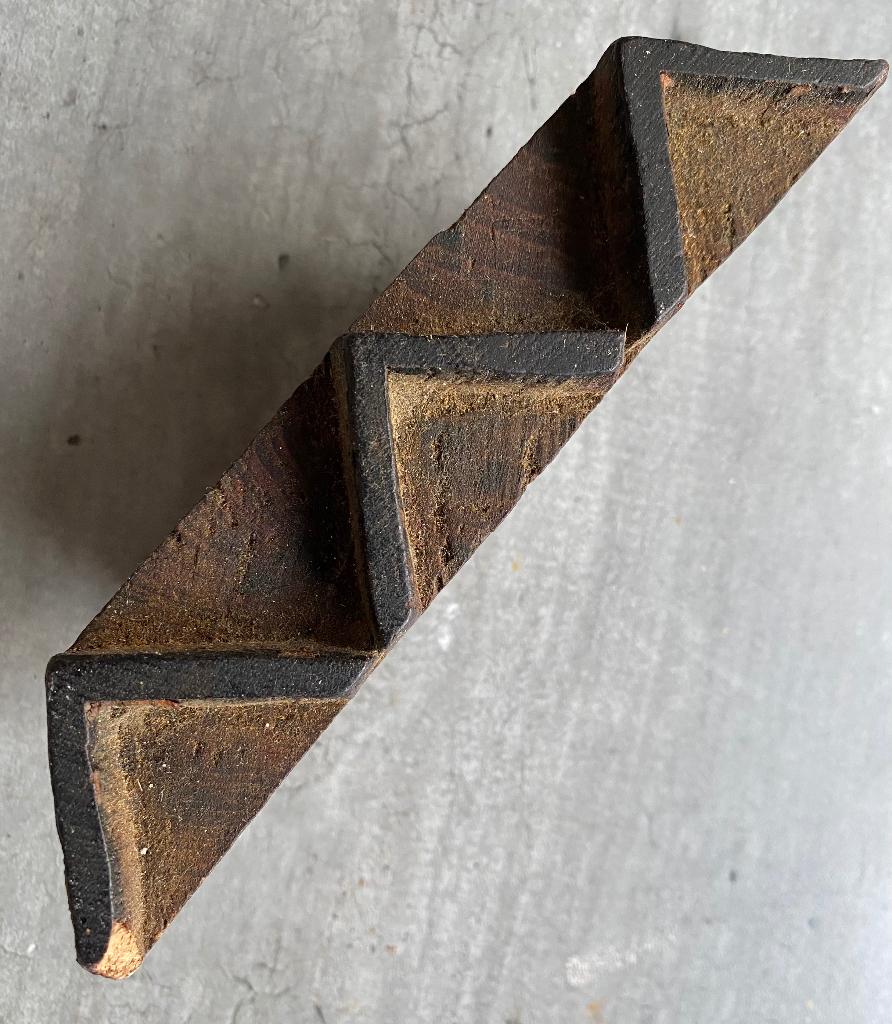 Houten batik stempel, zig-zag, 15 x 3 cm, Ophalen of Verzenden