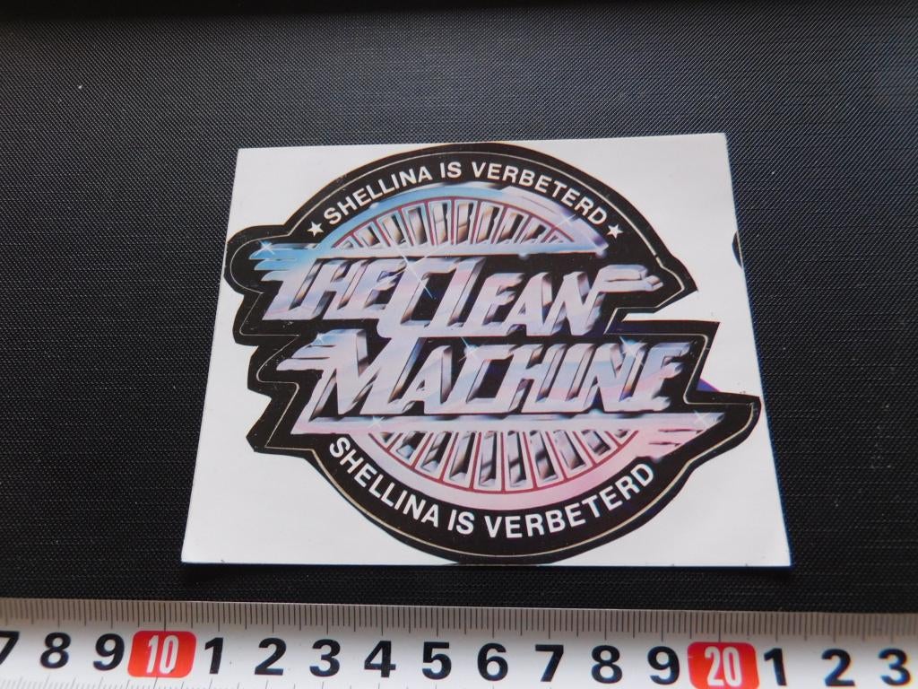 sticker SHELL Skellina is verbeterd The Clean Machine, Verzamelen, Stickers, Ophalen, Zo goed als nieuw
