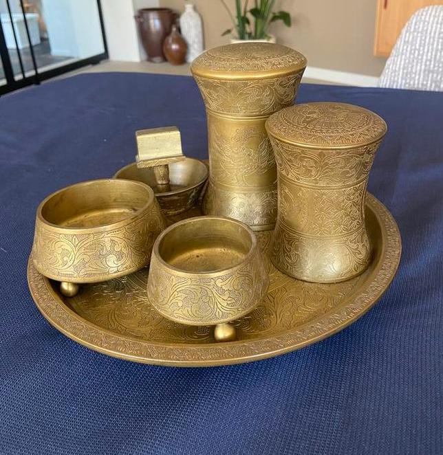 Messing indonesisch rookstel, Ophalen of Verzenden