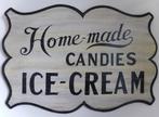 Groot houten paneel / bord / ijssalon / Homemade Ice Cream, Reclamebord, Zo goed als nieuw, DeKameraadschap, Dj.kammeraat@telfort.nl