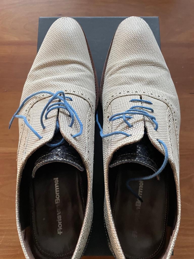 Floris van Bommel, heren, maat 10 (44 2/3), L.Grey Print, Kleding | Heren, Schoenen, Ophalen, Overige kleuren, Floris van Bommel