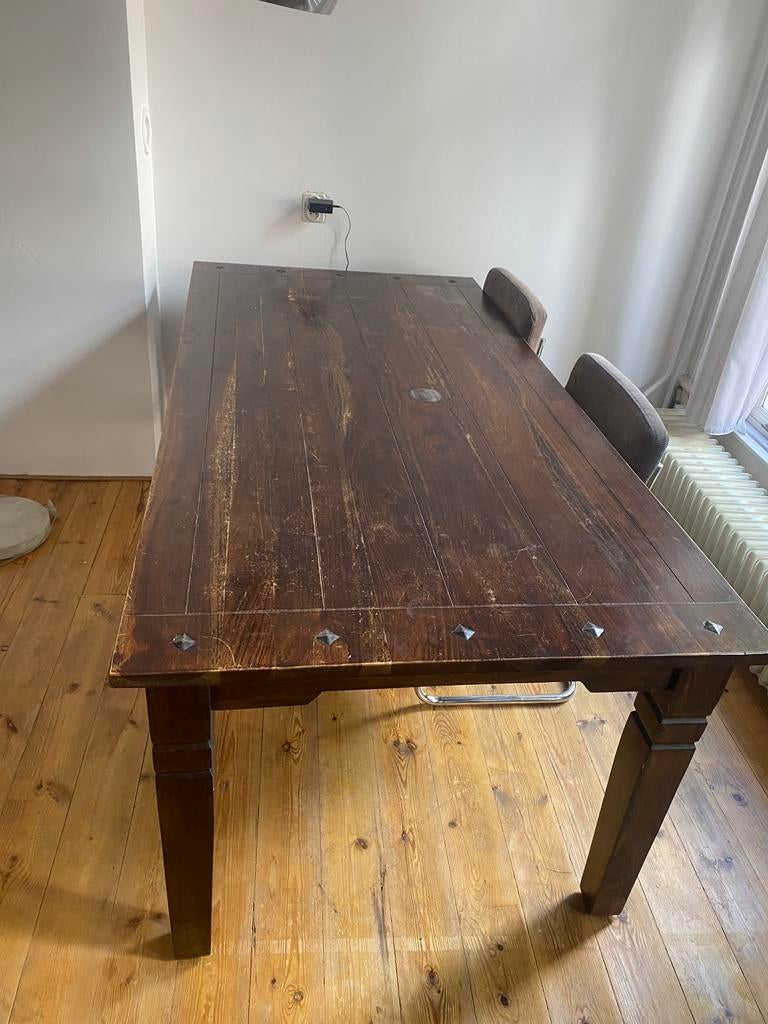 Koloniale eettafel, Huis en Inrichting, Tafels | Eettafels, Ophalen, Gebruikt, 50 tot 100 cm, 150 tot 200 cm